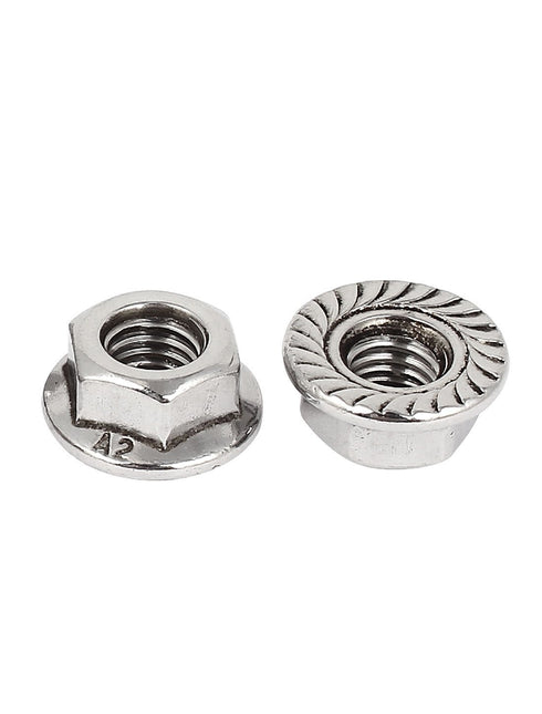 SpzcdZa M6 1mm 304 26PCS x Thread Stainless Steel Serrated Flange Metric Hex Lock Nuts