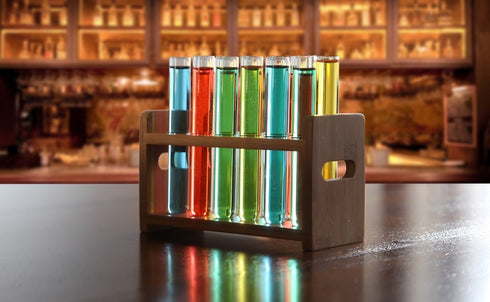 Lily's Home Bamboo Test Tube Vial Holder Rack, 12 Tube Capacity, Made from Bamboo with Built-in Handle (Rack Only)
