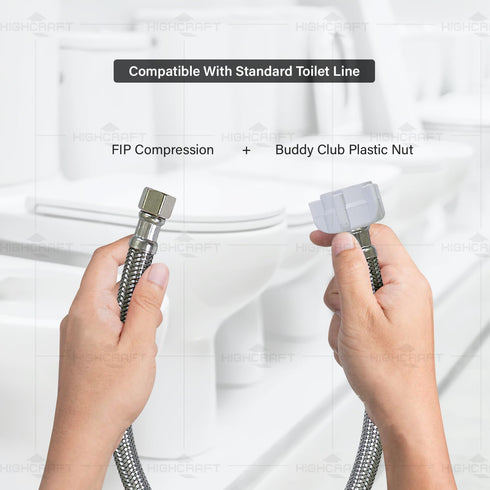 27416-NL-2 Toilet Connector, 16 Inch Braided Stainless Steel Hose, 3/8 Compression x 7/8 Female Ballcock Nut