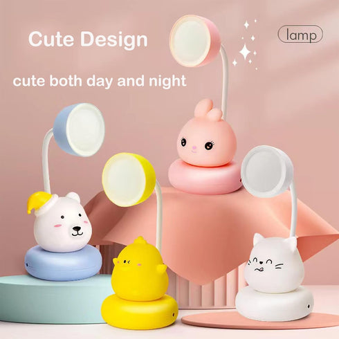 Yinhamnl Cute Desk Lamp, Kids Night Light, LED Bedside Lamp for Kids, USB Rechargeable Portable Eye Protection Table