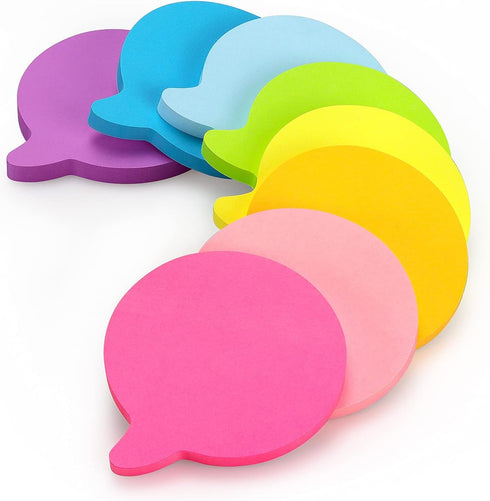 SIMONA Bubble Shape Sticky Notes, 8 Color Bright Colorful Sticky Pad, 75 Sheets/Pad Self-Sticky Note Pads