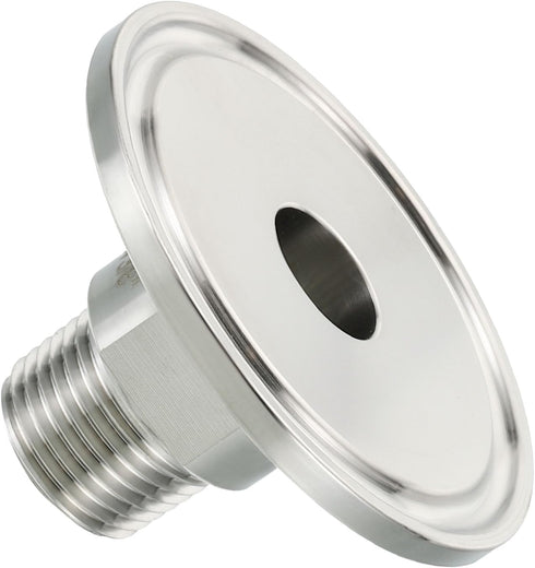 1.5 Inch 3/8" 304 50.5mm PATIKIL TC Tri Clamps Adaptor, Tri-Clover Fittings to NPT Male Sanitary Thread Adaptor