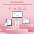 Eyoyo Mini 1D Bluetooth Barcode Scanner, 3-in-1 Portable Barcode Reader for Windows, Android, iOS (Pink)