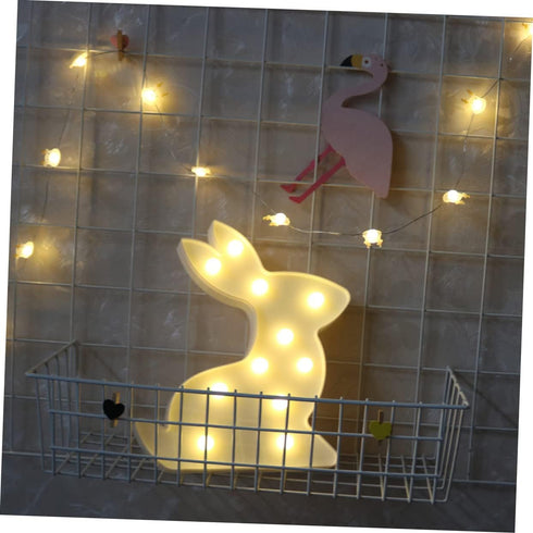 Rabbit Marquee Sign Easter Lights, Decorative Bunny Neon Night Light, LED Lighted Marquee Wall Sign for Bedroom, Cafe