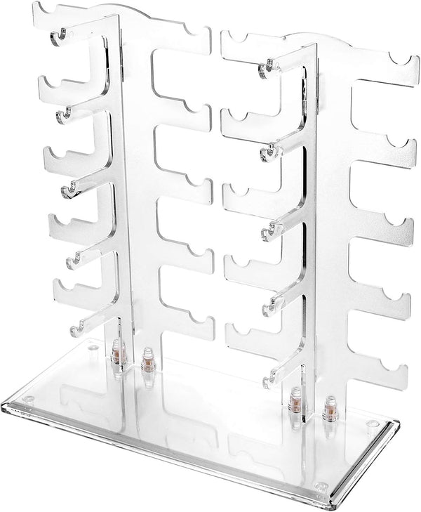 Lamoutor 2 Row Transparent Sunglasses Rack Holder - Glasses Display Stand