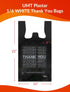 500 Count 12" 6" 22", 15 UMT Plastar Thank You Plastic Bags, x x Mic Black T Shirt Grocery Bags with Handles, Ideal