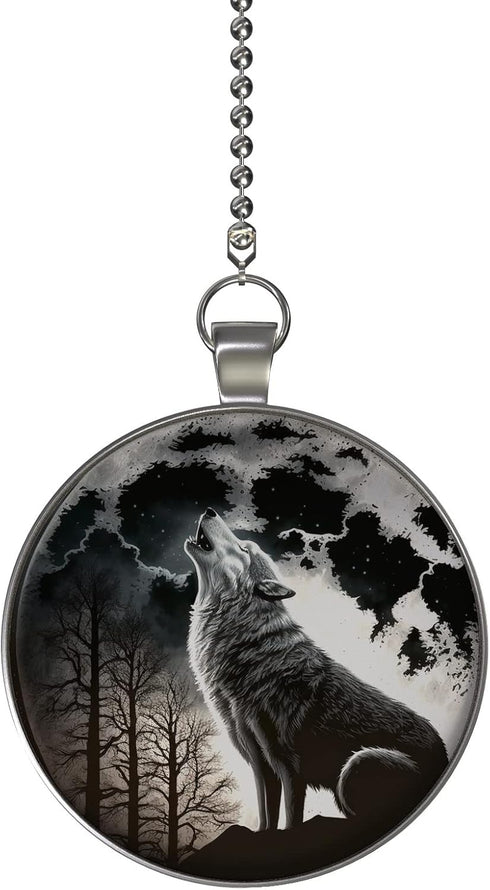 Winter Woods Wolf Glow in The Dark Ceiling Fan and Light Pull