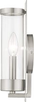 10141-91 Livex Lighting Brushed Nickel Wall Sconce with Clear Glass