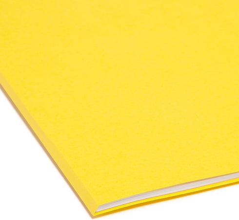 Smead File Folder, Reinforced Straight-Cut Tab, Legal Size, Yellow, 100 per Box (17910)