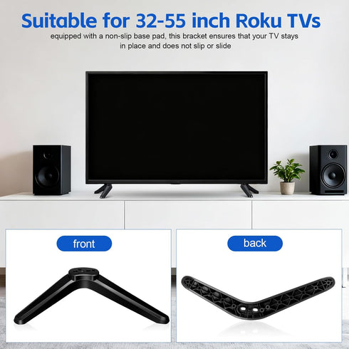 INOOMP 2 Pcs Tv Mounting Brackets for Tvs Plastic Tabletop Stand with Non Slip Base Pad for Living Room Bedroom Cabinet