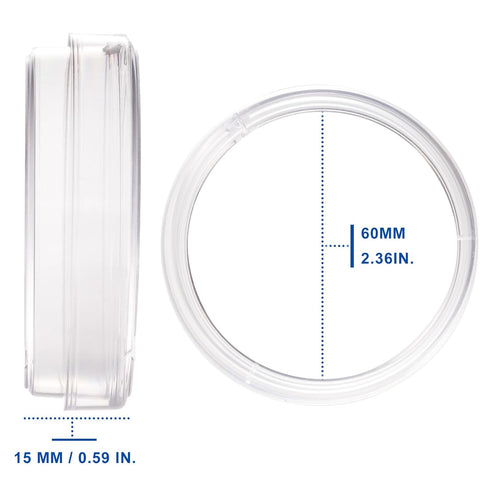 30 Pack 60 x 15 mm Plastic Petri Dishes with Lids, Petri Dish, Deep Clean, Lab Petri Dish for Mycology Supplies, Plants, School Science Project, Lab Experiment, Biology, Microbiology Studies
