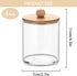 BTSKY 4 Pack PaperClip Holders with Bamboo Lid, Round Binder Holder for Desk, Clear Paper Clip Dispenser