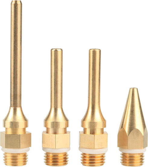 Yakamoz 4Pcs Interchangeable Copper Glue Gun Nozzle Set 10.8mm 7/16 Inch Thread Gluegun Tips Replacement Small Bore Long Tube Nozzles for Hot Melting Glue Guns Bore 2.0mm 3.0mm by YAKAMOZ