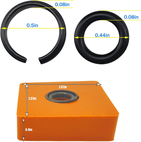 (10 Sets) 1/2" Impact Wrench Retaining Rings Clip with O-Ring, Red, Compatible with Milwaukee