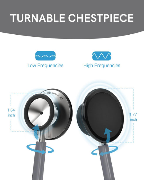 FriCARE Stethoscope for Nurses, Nursing Students, Vet - Replacement for Medical Diagnostic Gear, Grey Tubing