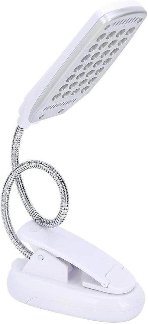 Haofy 6W Desk Lamp, 28 LED Clip-On Reading Light, 360 Degree Rotating Table Lamp, USB Rechargeable/Battery