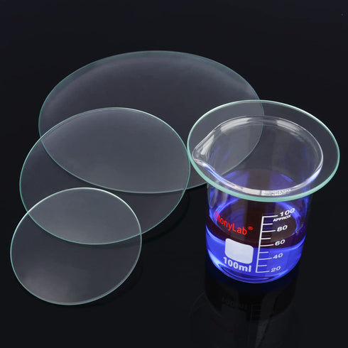 stonylab Watch Glasses, 10pk 70 mm Borosilicate Glass Beaker Cover Set, Ground Edge Beaker Lid for Laboratory