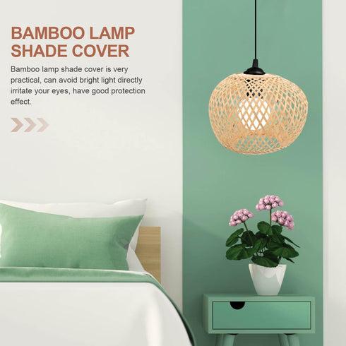Vintage Bamboo Hanging Chandelier Lamp Shade
