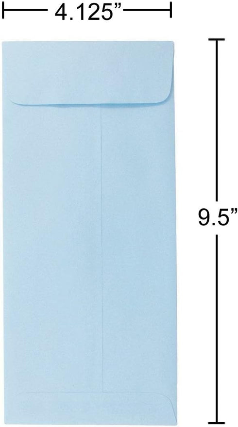 JAM PAPER #10 Policy Business Premium Envelopes, 4 1/8 x 9 1/2, Pastel Baby Blue, 50/Pack