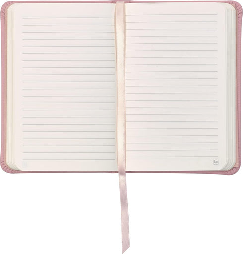 Classic Leather Notebook Journal, Hardcover, Quartz Pink, 240 Ruled Pages, Pocket Size (3.8" x 5.7"), Inspire Collection