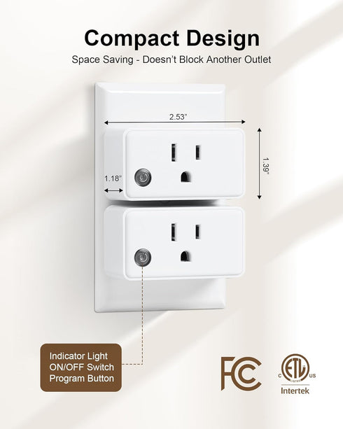 3 200FT 15A/1875W Remote Control Outlet Wireless Wall Mounted Light Switch, Independent Control Outlets, RF Range, Mini