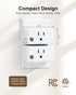 3 200FT 15A/1875W Remote Control Outlet Wireless Wall Mounted Light Switch, Independent Control Outlets, RF Range, Mini