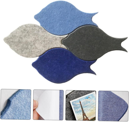 8 12.20X6.69X0.70In MAGICLULU Pcs Fish Felt Tiles Self-Adhesive Bulletin Board Decorative Wall Stickers for Office Home