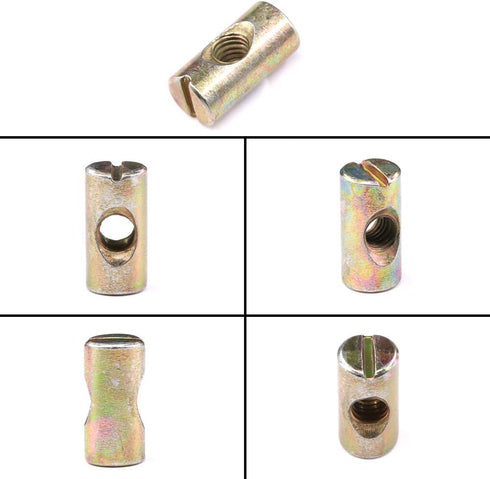 Hilitchi 20-Pcs M6 Pozidriv Slotted Barrel Nuts - Cross Dowels Slotted Nuts for Furniture, M6 x 20mm