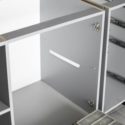 4pcs Set, Lurrose Furniture Drawer Slides and Plastic Guide Accessories Side Mount Drawer Tracks for Cabinet, Dresser