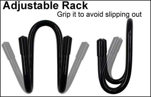 YYST Flexible Over the Seat Hard Hat Rack Holder, Back Seat Hanger Headrest Hook (Black X 4 Pack)