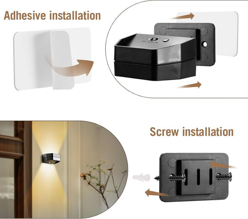 2 Pack B-right Motion Sensor Wall Lights, Rechargeable Battery Operated Wall Sconce LED Wall Lights Indoor Brightness