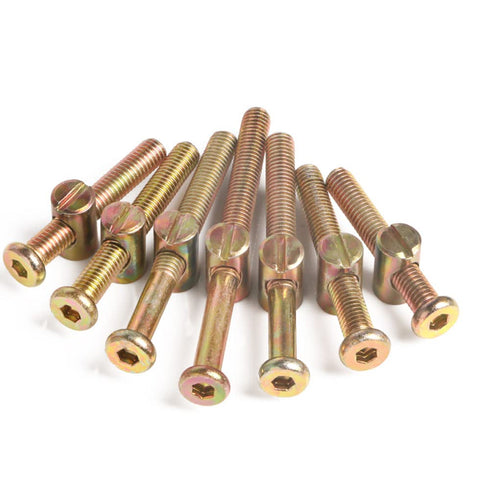 Tsurpcao -25 Set M6x40mm/50mm/60mm/70mm/80mm Crib Screws Hardware Replacement Kit Hex Drive Socket Cap Furniture Barrel