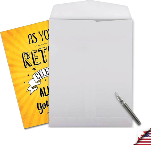 NobleWorks As You Retire Humor Retirement Card with Envelope, Business Teacher Coworker, Big 8.5 x 11 Inch