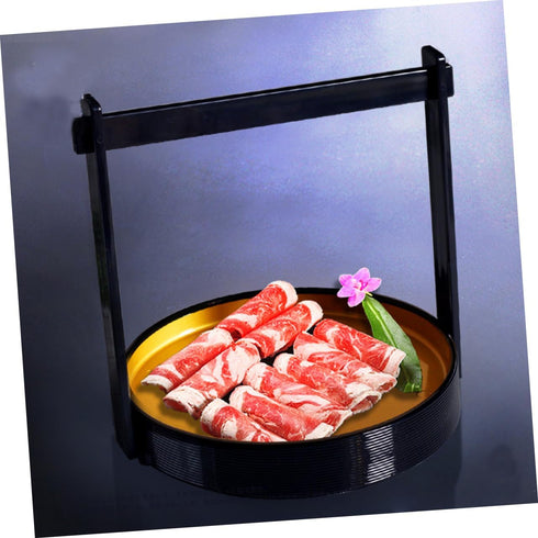 Cabilock Plastic Sushi Serving Tray Handle Sushi Dish for Parties and Gatherings Easy to Clean Food Display Plate