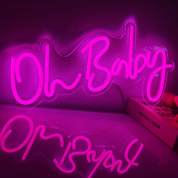 Fespcj Reusable Oh Baby LED logo for partiesBirthday Graduation Adult GiftFestival decorationDaily home