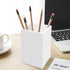 White Acrylic Pencil Pen Holder Cup 2 Pack, Modern Desk Accessories for Makeup Brush Storage, 2.6x2.6x4 inches