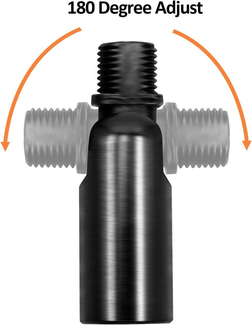 M10 5.9-inch 12-inch Antrader Threaded Extension Rod Black Lighting Fixture Stems with Sloped Ceiling Adapters