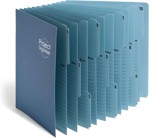 Smead Project Organizer, 10 Pockets, Letter Size, Navy/Lake Blue, 89200