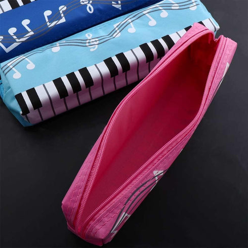 Black Violin Oxford Cloth Pencil Case, Square Single Layer Music Notes, Large Capacity Pen Bags, Stationery Supplies