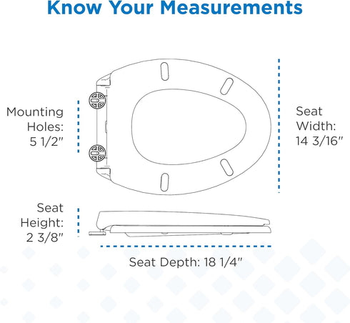 GC550126 Gerber Soft-Close Elongated Toilet Seat with One-Button Quick-Release, Top-Mount Installation, Non-Slip