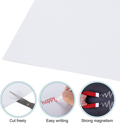 PATIKIL Magnetic Dry Erase Whiteboard Paper, 5 Pcs 8" x 6" Adhesive Dry Erase Board Sticker for Fridge Office