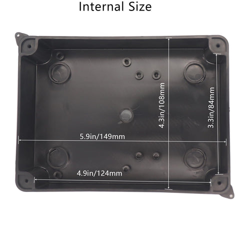 Electrical Box, Outdoor Waterproof IP65 Junction Box, ABS Plastic Project Box Power Cord Enclosure, Black
