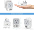 TESSAN US to India Plug Adapter, 7 in 1 Power Adapter with 4 AC Outlets, Travel Adaptor for USA to India