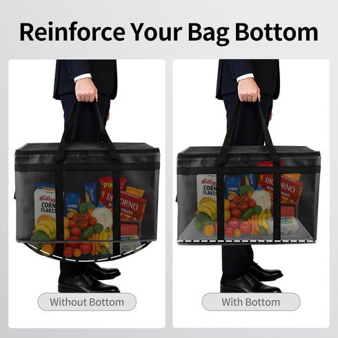 1PK 3X-Large Commercial Bodaon Thermal Insulated Food Delivery Bag with Hard Bottom - Catering Cooler Bag for Hot