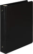 Samsill Economy 1 Inch Mini 3 Ring Binder - Made in The USA, Round Ring, Non-Stick Customizable Cover, Black