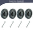 MYFULLY 5" Shopping Cart Replacement Wheels Kit, 4 Pack (Grey), Polyurethane Stepped and Full Tread Face Caster Wheels