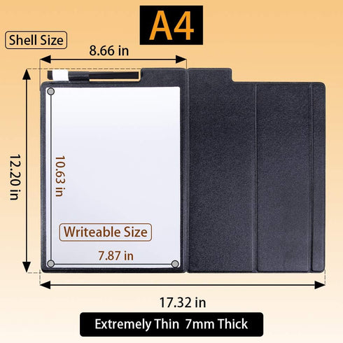 Portable Small White Board Dry Erase Board 9" x 12" with Stand, Magnetic Desktop Whiteboard, PU Cover Case for Kids,