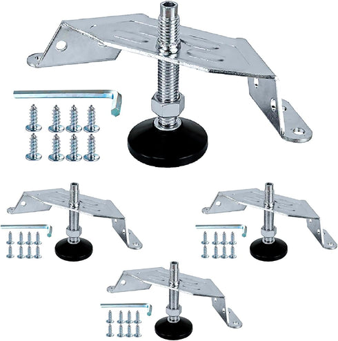 POWERTEC Corner Leveling Feet 4PK, Heavy Duty Adjustable Corner Bracket Levelers with