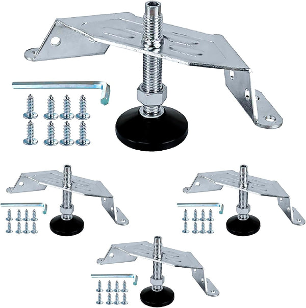 POWERTEC Corner Leveling Feet 4PK, Heavy Duty Adjustable Corner Bracket Levelers with