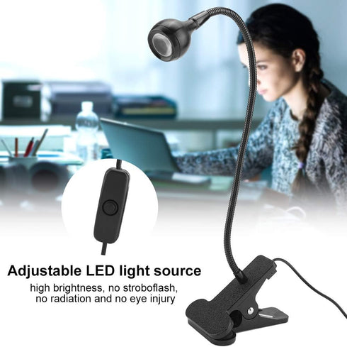 LED Clip On Reading Light, Book Light, Bed Lamp, Sample Style USB LED Table Light Mini Desk Night Lamp with Clip for Home Study Reading (Warm-Black) by Kuuleyn